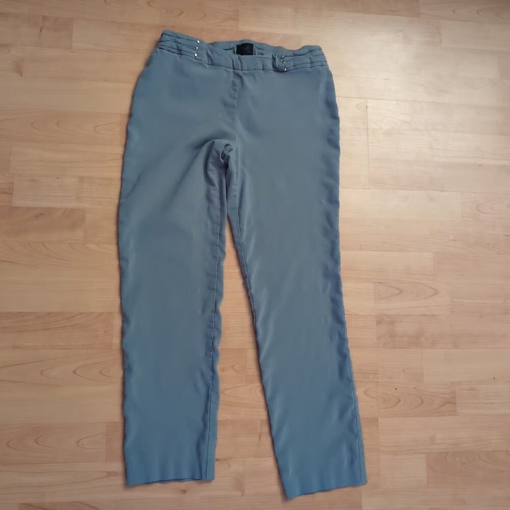 JM Collection Studded-Rivet Straight-Leg Pants - Size PM